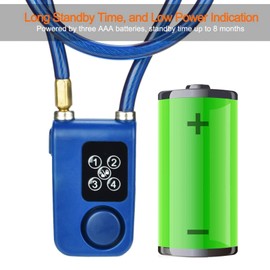 Bike Alarm Lock Y787 Smart Alarm Lock IP55 Waterproof Alarm Cable Lock Keyless Smart Lock