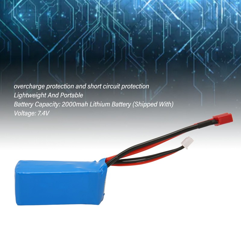 7.4V 2000mAh RC Car Lithium Battery for Wltoys A959 B
