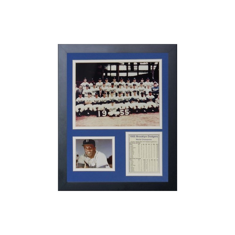 Legends Never Die "1955 Brooklyn Dodgers Framed Photo Collage, 11