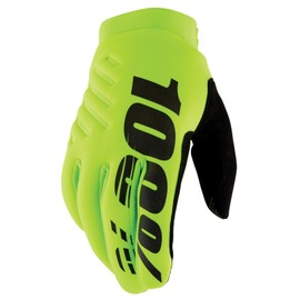 100% Brisker Youth Gloves Fluo Yellow/Black - L