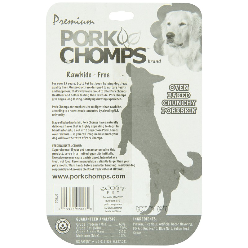 Scott Pet Products 2 Count Pork Chomps Bacon Crunchy Bone