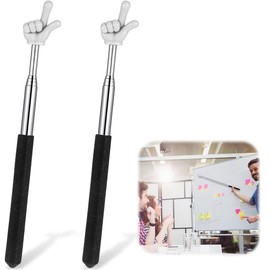 COYUN 2 x Extendable Pointing Stick, Retractable Classroom, Telescopic Teacher Pointer, Finger Pointing Stick, Telescopic Rod, Stainless Steel Children's Extendable Pointer Rod for Classroom, Personal