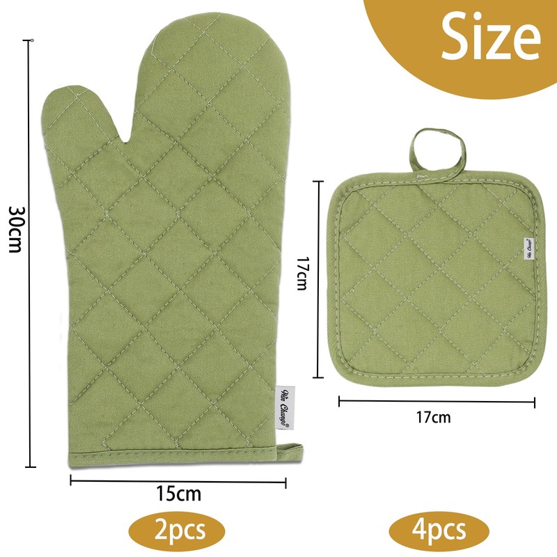 Win Change Oven Mitts and Pot Holders Sets,6 Pcs Oven