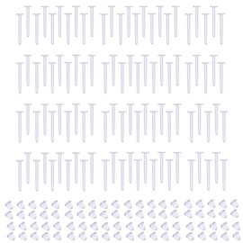 Stuppendux 100Pairs 16G 1.2mm Unisex Plastic Silicone Clear Anti-Allergic Anti-inflammatory Rods Ear Sticks Ear Needles Earring Plugs Flat Needle Studs Set