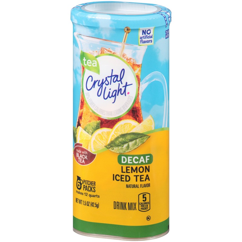 Crystal Light Lemon Decaf Iced Tea Natural Flavor Drink Mix,