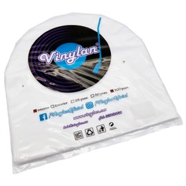 Vinylan 100 Piezas Fundas Interiores Antiestáticas Redondeadas Protector para Discos de Vinilo LP de 12 Pulgadas 33 RPM. De Plástico Semitransparente Calibre 100