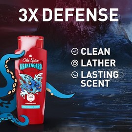 Old Spice Body Wash for Men, Krakengard, Long Lasting Lather, 24 FL OZ (Pack of 4)