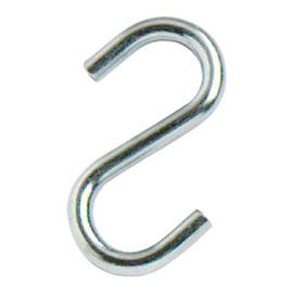 Merriway BH01895 (5 Pcs) BZP Steel Kitchen S-Hook, 38 x 3.4mm (1.1/2 inch x 1/8 inch) - Pack of 5 Pieces