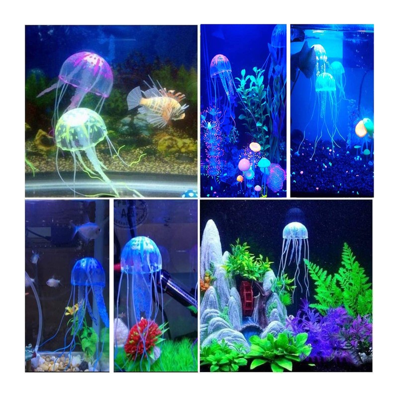 WishLotus 2 PCS Jellyfish Fish Tank Decorations, Simulation Jellyfish Plant