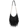 LUI SUI Women's Fashion Fringed Shoulder Bag Tassel Cross Body
