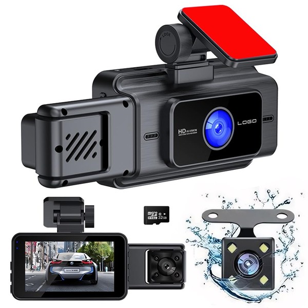 JESWO Cámara WiFi para Carro, 3'' HDR 1080P DashCam Auto