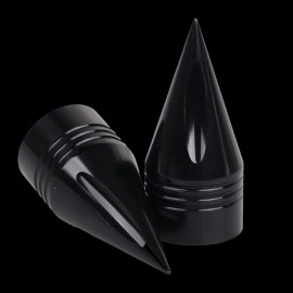 Unbranded Motorcycle Black Spike Front Axle Nut Covers Caps For Harley Road Glide King