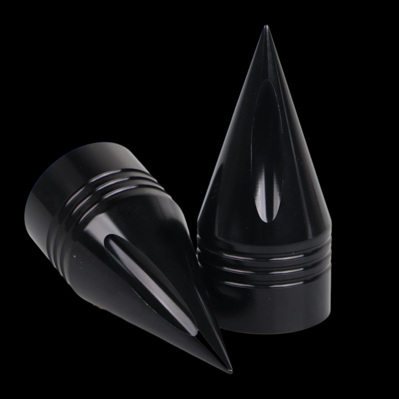 Unbranded Motorcycle Black Spike Front Axle Nut Covers Caps For