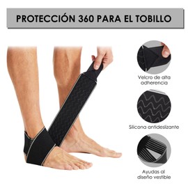 Tobilleras Elastica para Esguince, 1 par Tobilleras Deportivas Ajustable y 1 par Calcetines de Compresion, Correa Elástica de Protección para Hombre y Mujer, Fitness, Correr