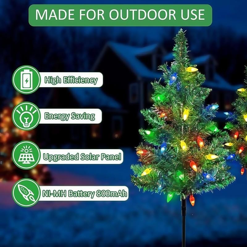 Solar Christmas Tree Lights (4 Set) – 80 Multicolor Strawberry