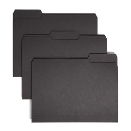 Smead 100 Pack Black Letter Size File Folders 11 Point Expandable Organization