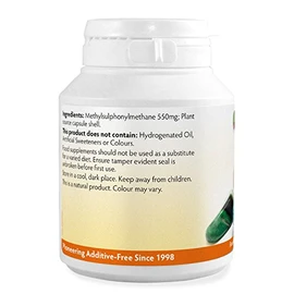 MSM (methylsulphonylmethane) 550mg x 90 Capsules (100% Additive Free Supplements)
