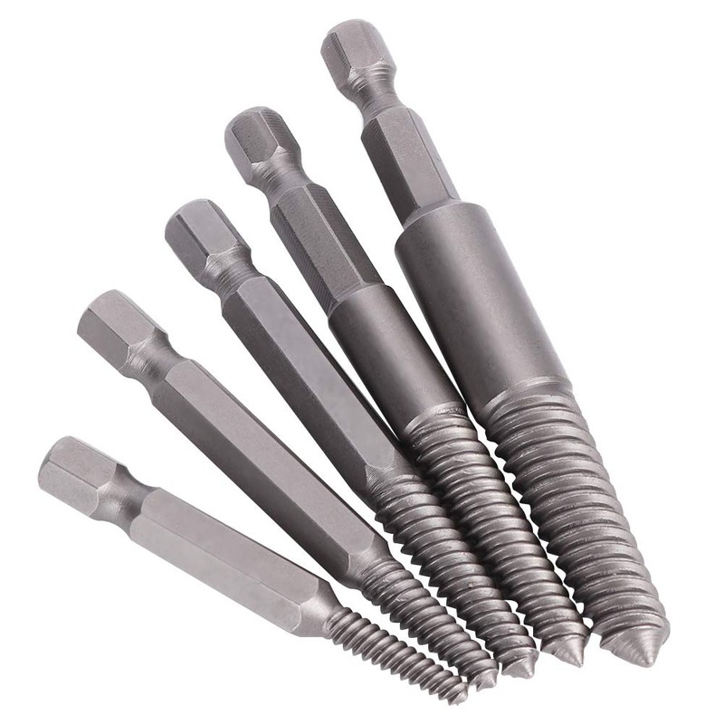 Broken Screw Extractor Set, 5PCS Screw Extractor Easy out Drill