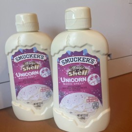 Smucker's 2 Smucker's Magic Shell Unicorn White Pink Purple Blue Cupcake Ice Cream Topping