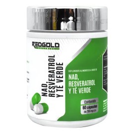 Resveratrol NAD Té Verde Antioxidante Redgold Suplemento 60 Cápsulas Vegano                                                                           
