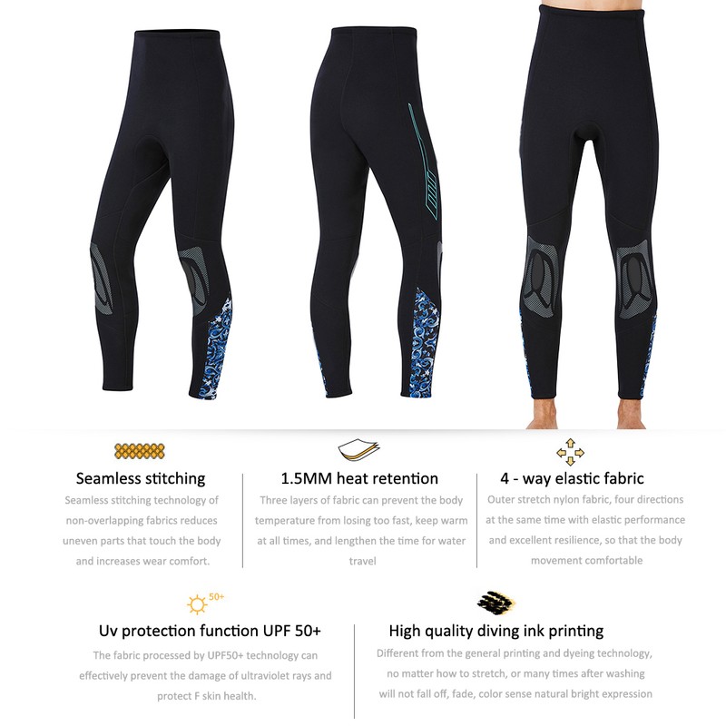 1.5mm Depth Diving Trousers Long Pants for Water Sports Snorkeling