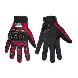 Motorcycle Gloves Motocross Non-Slip Breathable Carbon Protection Touch Screen Gloves - Red XL