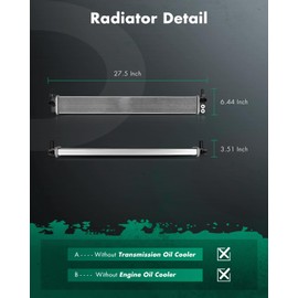 SCITOO Engine Coolant Aluminum Radiator Assembly for 2010-2015 for Toyota for Prius 1.8L 2012-2015 for Toyota for Prius C 1.5L 2012-2015 for Toyota for Prius Plug-In 1.8L; Replace: 13124