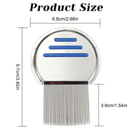 Pack of 2 Metal Lice Comb, Stainless Steel Extra Fine Lice Comb, for Removing Lice Cracks and Dandruff for All Hair Types, for Baby, Children, Adults and Pets