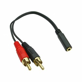 Mr. Gadget's Solutions 2 RCA Male Plugs to 3.5mm Female Jack Audio Stereo Adapter, Cable