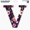 Squiddy Floral Letter V Pretty Roses Design - Vinyl Sticker