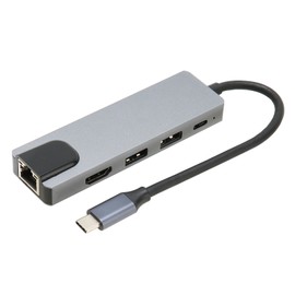5 in 1 Docking Station Type C to PD USB3.0 USB2.0 High Definition Multimedia Interface RJ45 Expansion Dock Grey