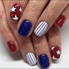4th of July Press on Nails Short Square Fake Nails