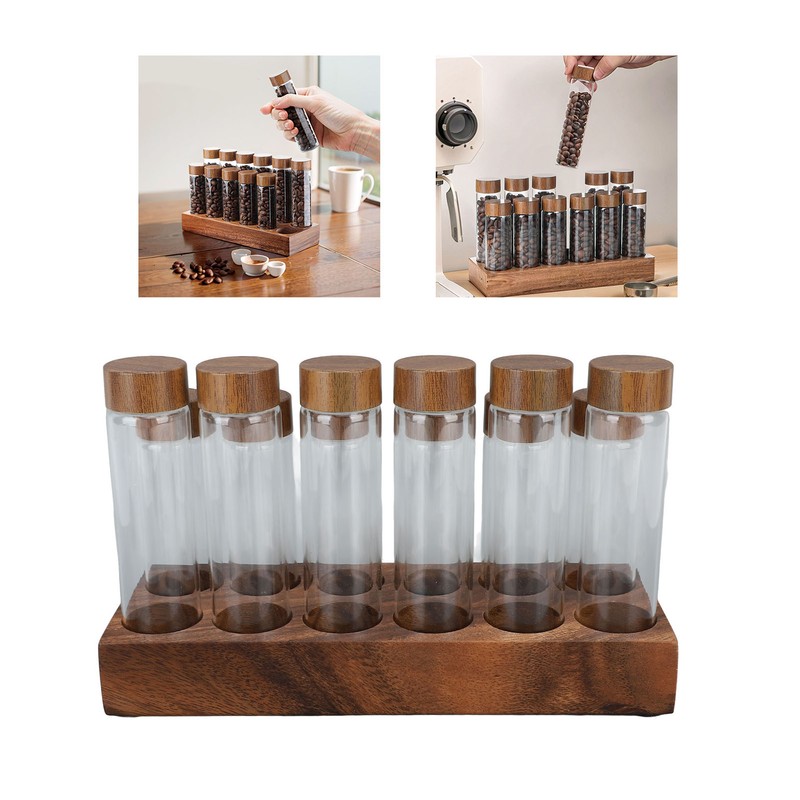 Coffee Sugar Canister Set High Borosilicate Glass Coffee Bean Storage