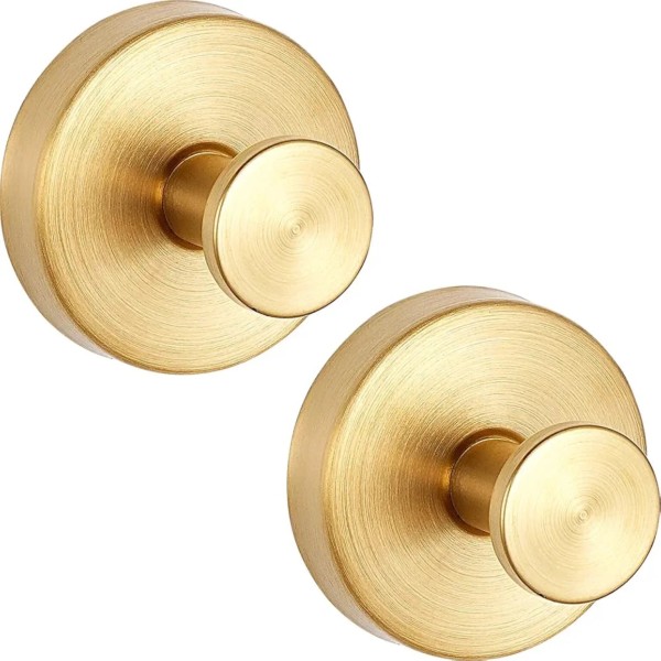 Unbranded 2 Gold Suction Cup Wall Hooks No Drill Stainless