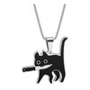 TENDER LIHOME Collar Dije Kawaii Gato Killer Asesino Negro Acero