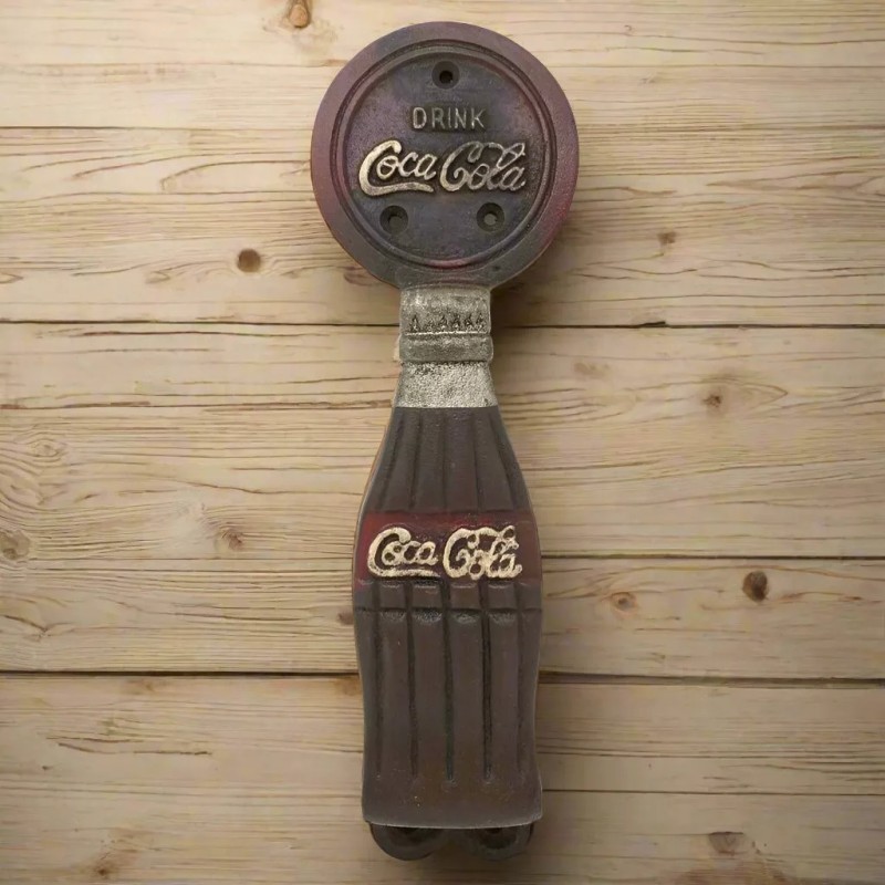 Coca-Cola Cast Iron Door Handle With Antique Finish (10" x