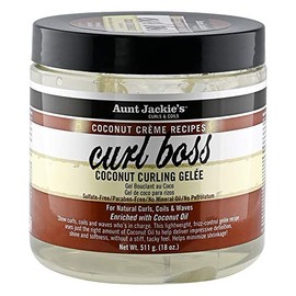Aunt Jackie's Coconut CrÃ¨me Recipes Curl Boss Coconut Curling Hair Gel for Natural Curls, Coils and Waves, 18 oz