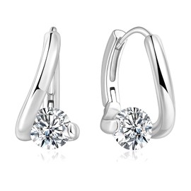 Flysmus Halolux Lymphvity Germanium Earrings Lightweight Silver Hoops Earrings for Women Twisted Hoop Earrings Hypoallergenic Small Silver Hoop Earrings