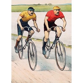 Museums & Galleries Birthday/Blank Card for Men/Women - General Male/Female Card - Artistic Cycling Design - John Cameron Illustration - Eco-Friendly and Recyclable