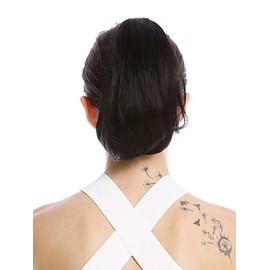 WIG ME UP - 622-V-1 Ponytail Hairpiece Extensions short straight smooth but voluminous black 10inch