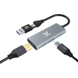 DiamondTiger 4K Video Capture Card with 100W PD HDMI to USB 3.0/USB C 1080P 60fps Cam Link Card,Record Capture Device for Streaming, Live Broadcasting, Video Conference, Teaching, Gaming,VR