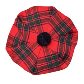 Scottish Hat Tam o Shanter Scottish Bonnet Tartan hat Acrylic Wool with Pompom (US, Alpha, One Size, Standard, Macintosh)