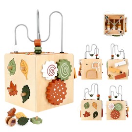 Fllkueaiy 6 in 1 Montessori Motor Skills Cube Wooden Toy Montessori Toy Montessori Toy Baby Motor Skills Toy Baby Wooden Toy Children's Toy Motor Skills Cube Motor Skills Toy from 1 Year