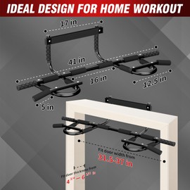 Pull Up Bar for Doorway - Multi-Grip Chin Up Bar Heavy Duty Pull Up Bar - Strength Training Pull-up Bars for Versatile Workout - Portable Pullup Bars with All Accessories