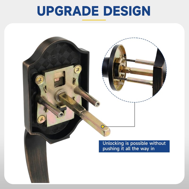 Front Door Handle and Deadbolt Set, Front Door Lock Set,