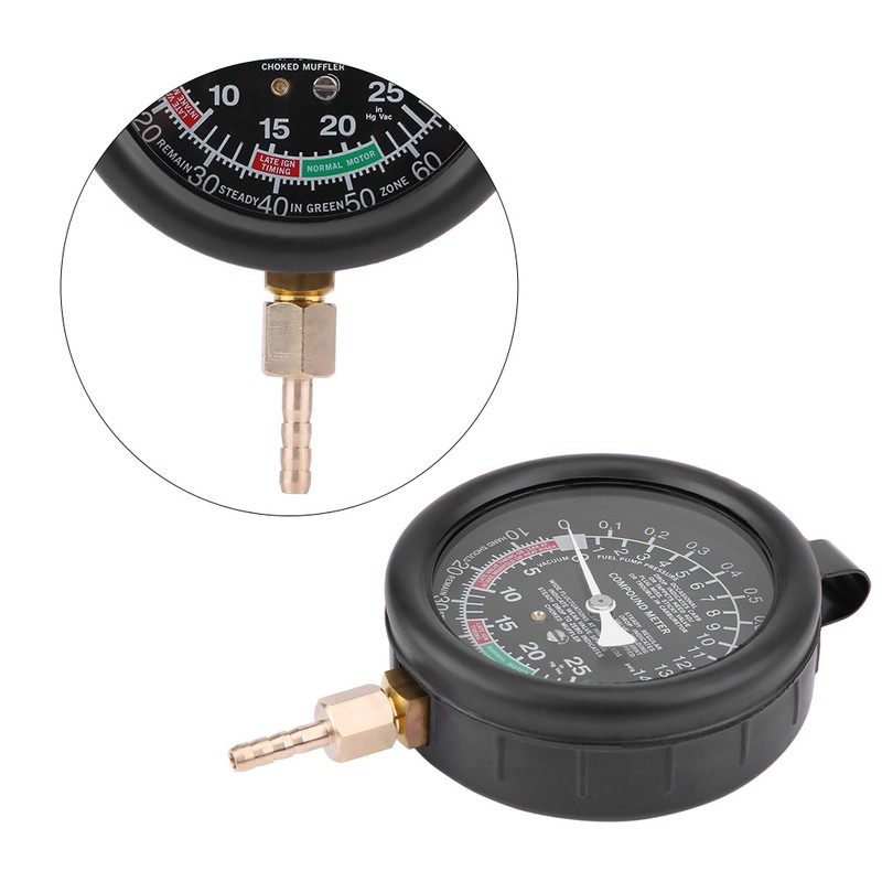Car Engine Vacuum Fuel Pump&Vacuum Tester Gauge Carburetor Pressure Diagnostics