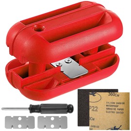 JONMON Edge Banding Trimmer, Hand Planer Wood Edge Cutter with Tungsten Carbide Blades and Sandpapers, Manual Laminate Veneer Edge Band Trimming Woodworking Deburring Tool for Wood Veneer PVC Plywood