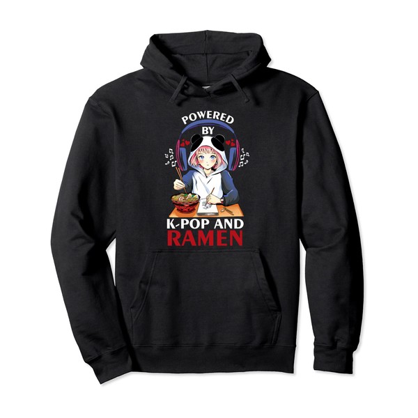 Powered By K-pop And Ramen Sketching Anime Girl Kpop Pullover