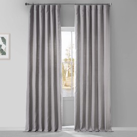 HPD Half Price Drapes French Linen Curtains 84 Inches Long Room Darkening Curtains for Bedroom & Living Room 50 X 84, (1 Panel), Earl Grey
