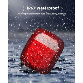 LBRST 2 x 12 Red Led+4 White Red 4White/12Red Lens Universal Square Flatbed Tail Lights Stop Tail Turn Signal Running Backup Brake Lights 5 x Clear Lens AmberLight for Wrangler YJ TJ CJ, Truck